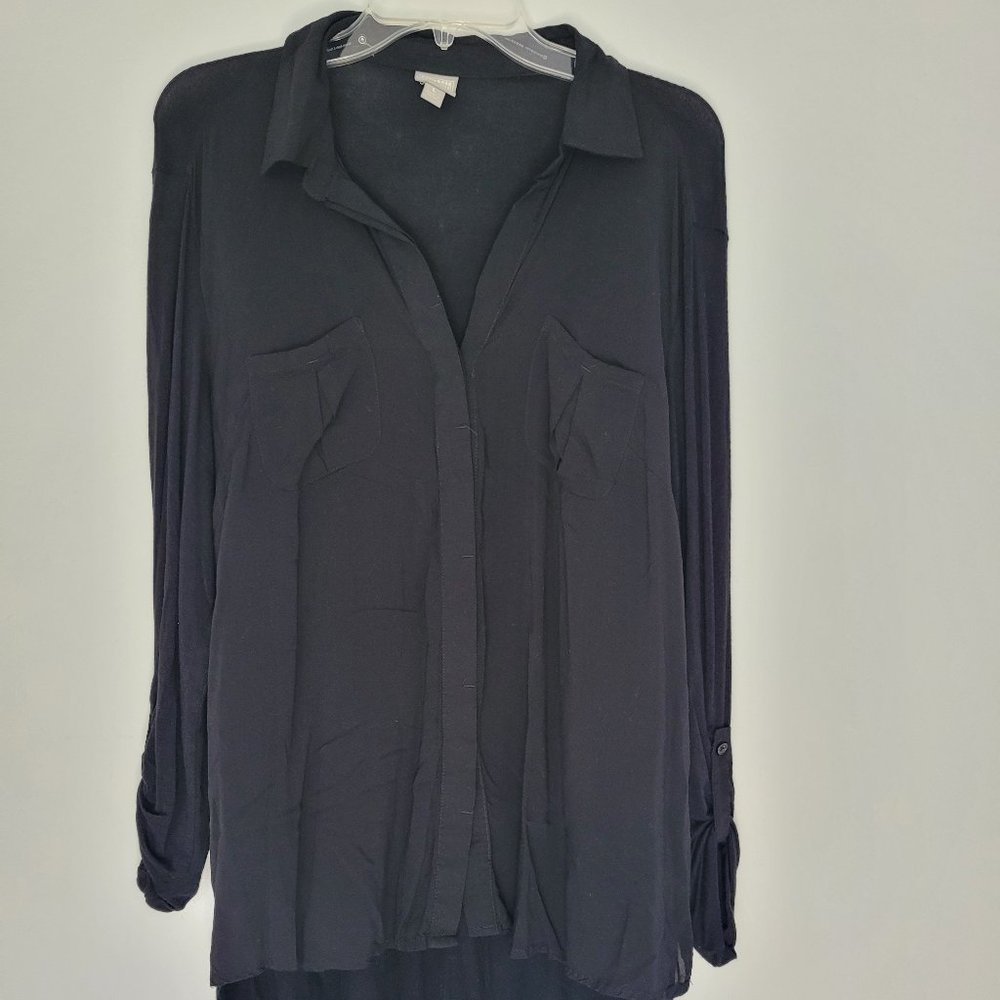 Converse, L, black blouse